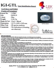 5.94 Ratti Natural Blue Sapphire With Govt Lab Certified-(4551)